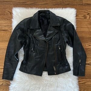 💯 genuine leather motorcycle jacket